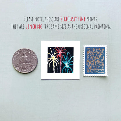Set of 4 Tiny 4th of July America Prints
