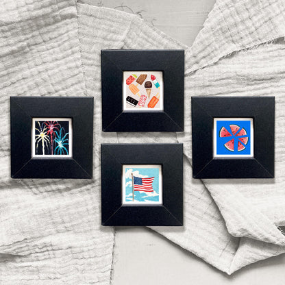 Set of 4 Tiny 4th of July America Prints