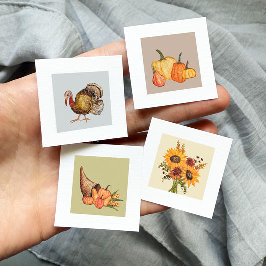 Set of 4 Tiny Thanksgiving Prints