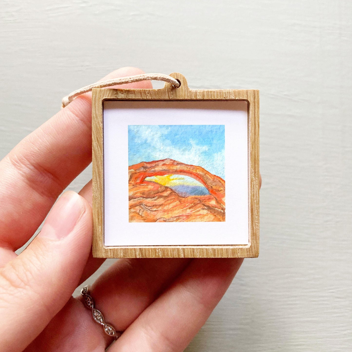 Mini 1" UT Canyonlands Mesa Arch National Park USA Roadtrip Tiny Gouache Art PRINT