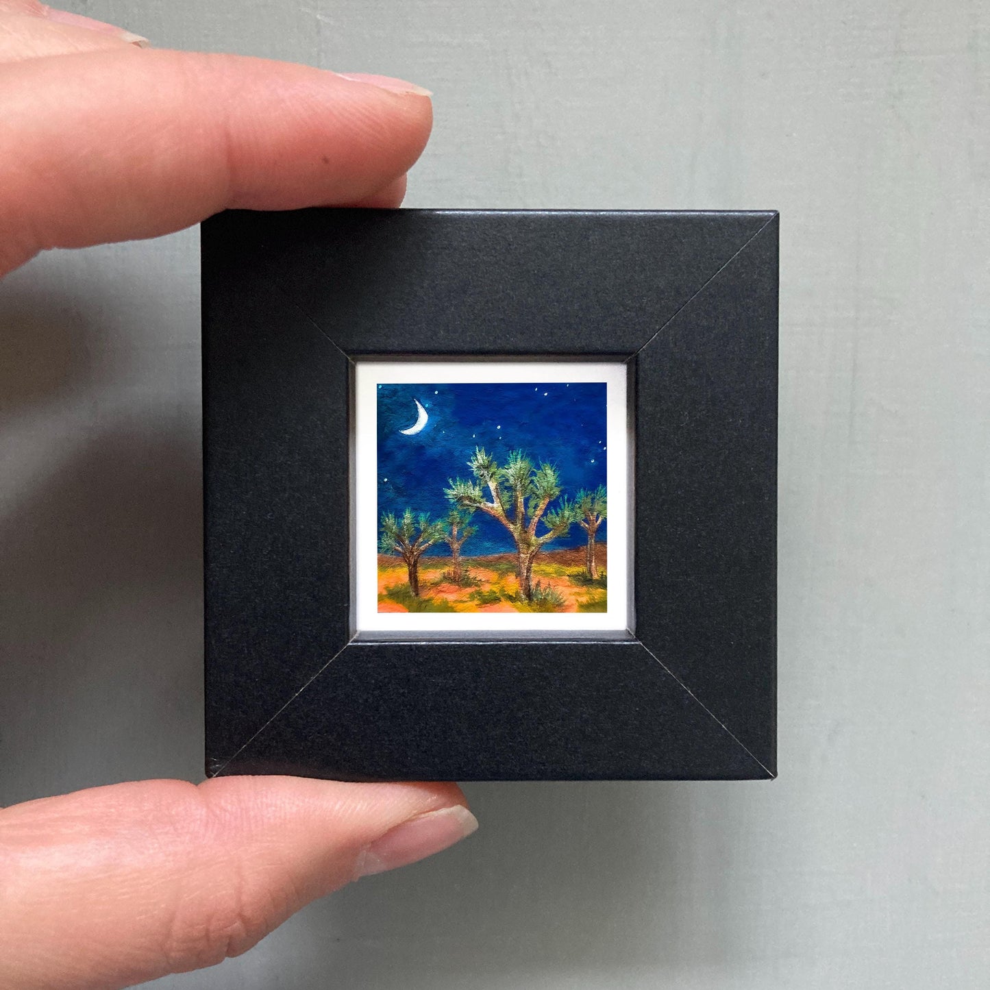 Mini 1" CA Joshua Tree National Park California USA Roadtrip Tiny Gouache Art PRINT