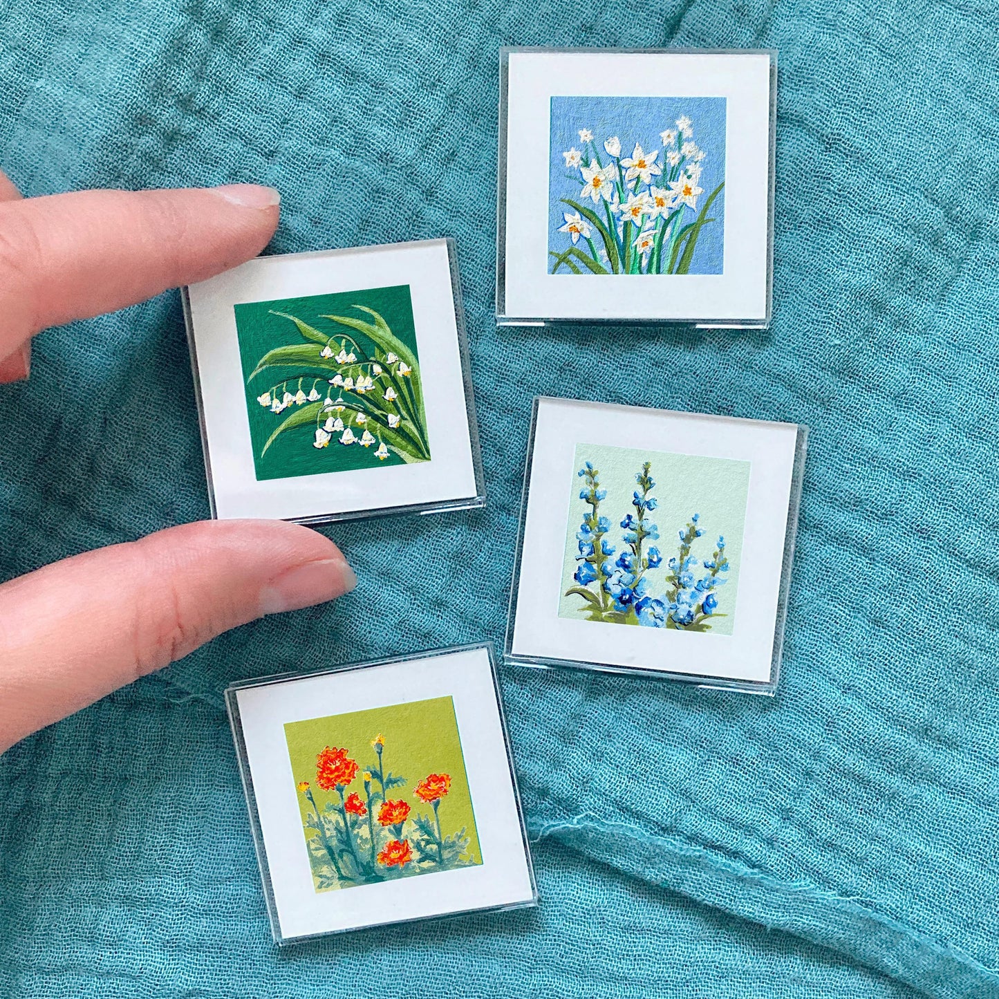Mini 1" Birth Flowers Set of 12 Art PRINTS