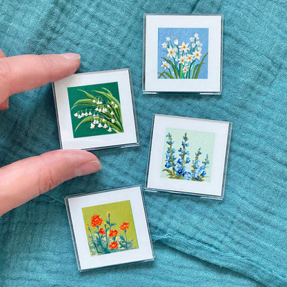 Mini 1" Birth Flowers Set of 12 Art PRINTS
