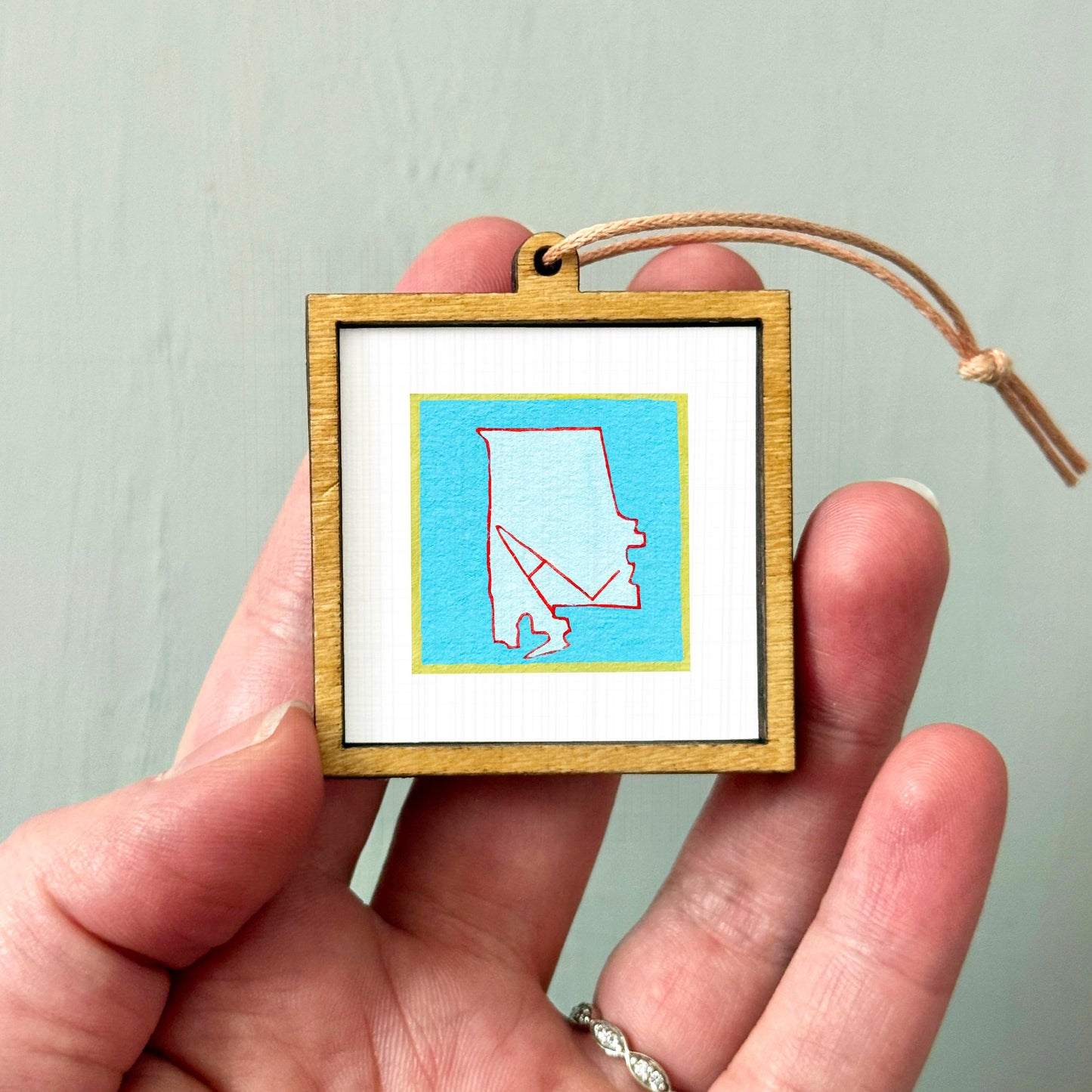 Miniature Alabama State Art PRINT - Tiny Gouache 1-Inch Mini Wall Decor