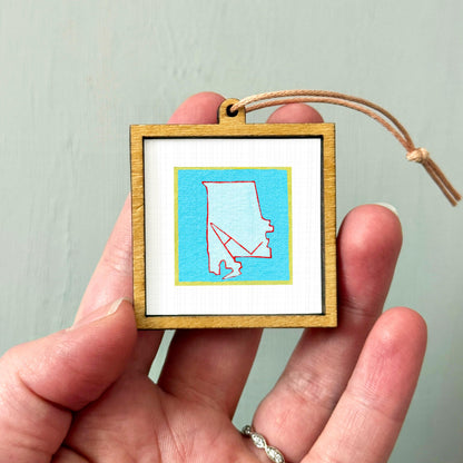 Miniature Alabama State Art PRINT - Tiny Gouache 1-Inch Mini Wall Decor