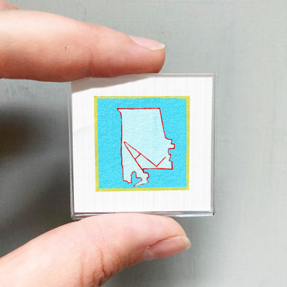 Miniature Alabama State Art PRINT - Tiny Gouache 1-Inch Mini Wall Decor
