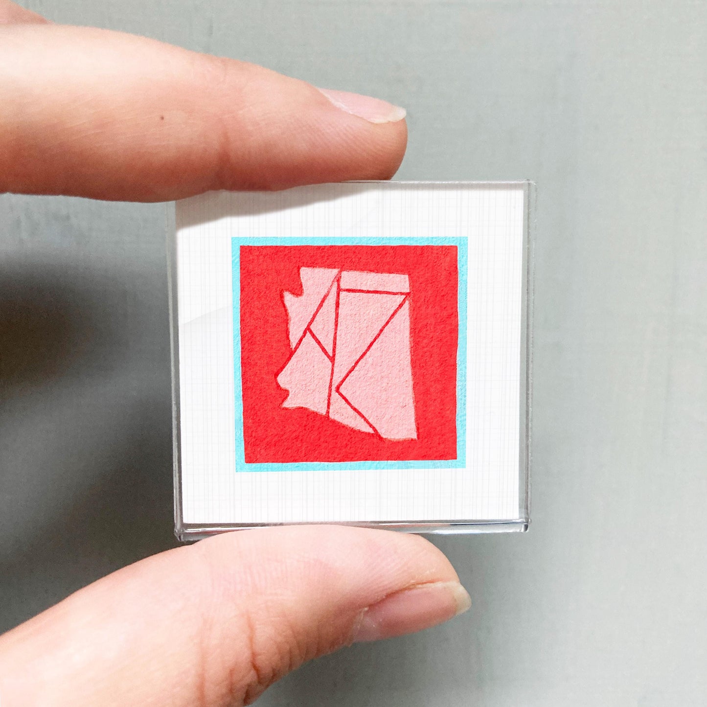 Miniature Arizona State Art PRINT - Tiny Gouache 1-Inch Mini Wall Decor