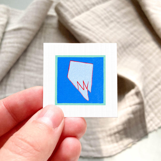 Miniature Nevada State Art PRINT - Tiny Gouache 1-Inch Mini Wall Decor