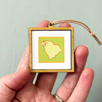 Miniature South Carolina State Art PRINT - Tiny Gouache 1-Inch Mini Wall Decor