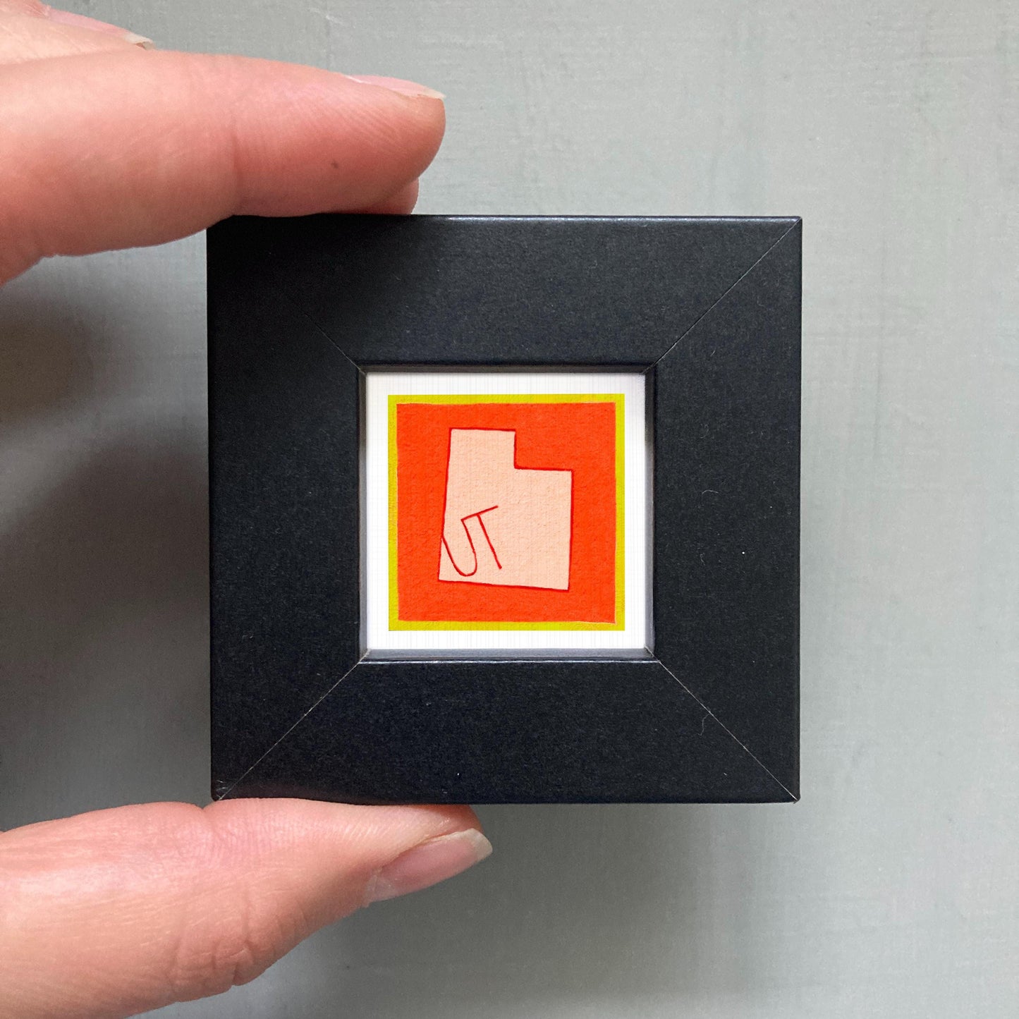 Miniature Utah State Art PRINT - Tiny Gouache 1-Inch Mini Wall Decor