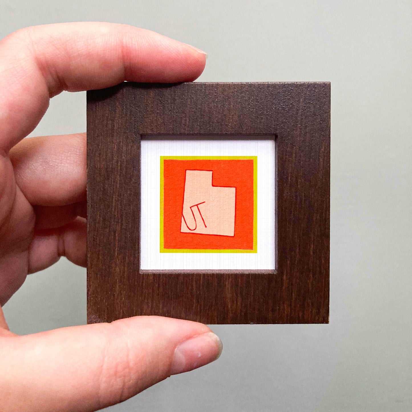 Miniature Utah State Art PRINT - Tiny Gouache 1-Inch Mini Wall Decor
