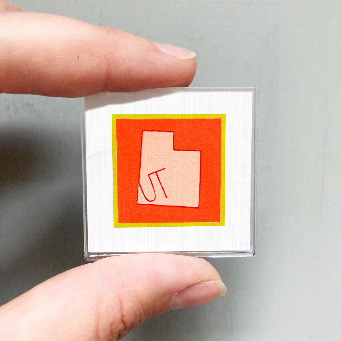 Miniature Utah State Art PRINT - Tiny Gouache 1-Inch Mini Wall Decor