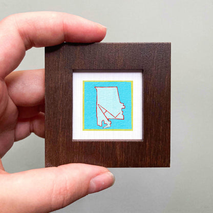 Miniature Alabama State Art PRINT - Tiny Gouache 1-Inch Mini Wall Decor