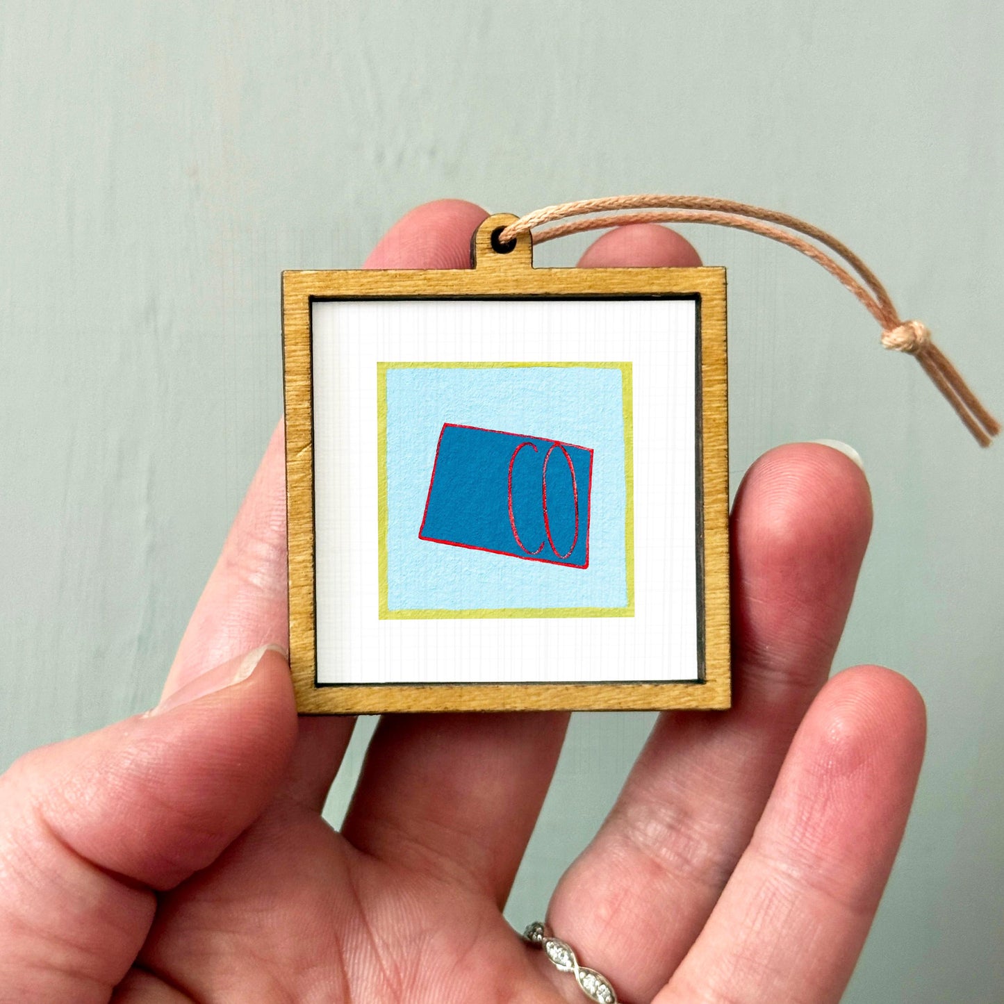 Miniature Colorado State Art PRINT - Tiny Gouache 1-Inch Mini Wall Decor