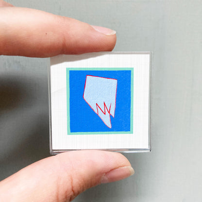 Miniature Nevada State Art PRINT - Tiny Gouache 1-Inch Mini Wall Decor