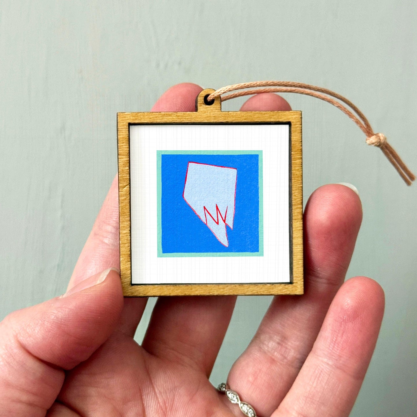 Miniature Nevada State Art PRINT - Tiny Gouache 1-Inch Mini Wall Decor