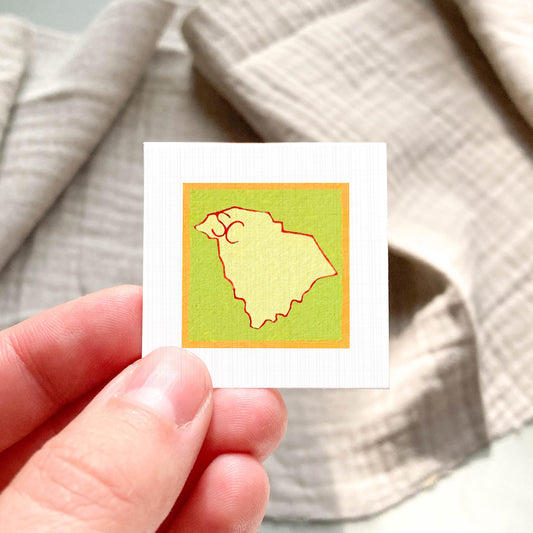 Miniature South Carolina State Art PRINT - Tiny Gouache 1-Inch Mini Wall Decor