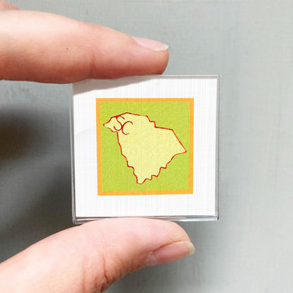 Miniature South Carolina State Art PRINT - Tiny Gouache 1-Inch Mini Wall Decor