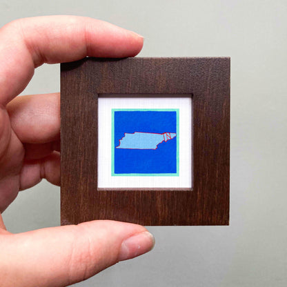 Miniature Tennessee State Art PRINT - Tiny Gouache 1-Inch Mini Wall Decor