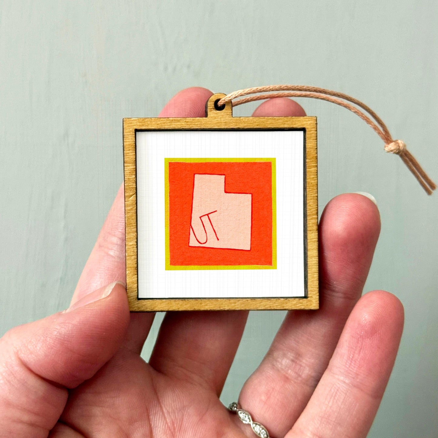 Miniature Utah State Art PRINT - Tiny Gouache 1-Inch Mini Wall Decor