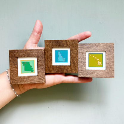 Mini 1" State Map Outlines Gouache Art PRINTS