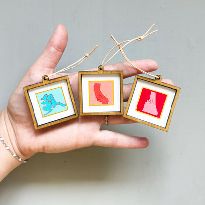Mini 1" State Map Outlines Gouache Art PRINTS