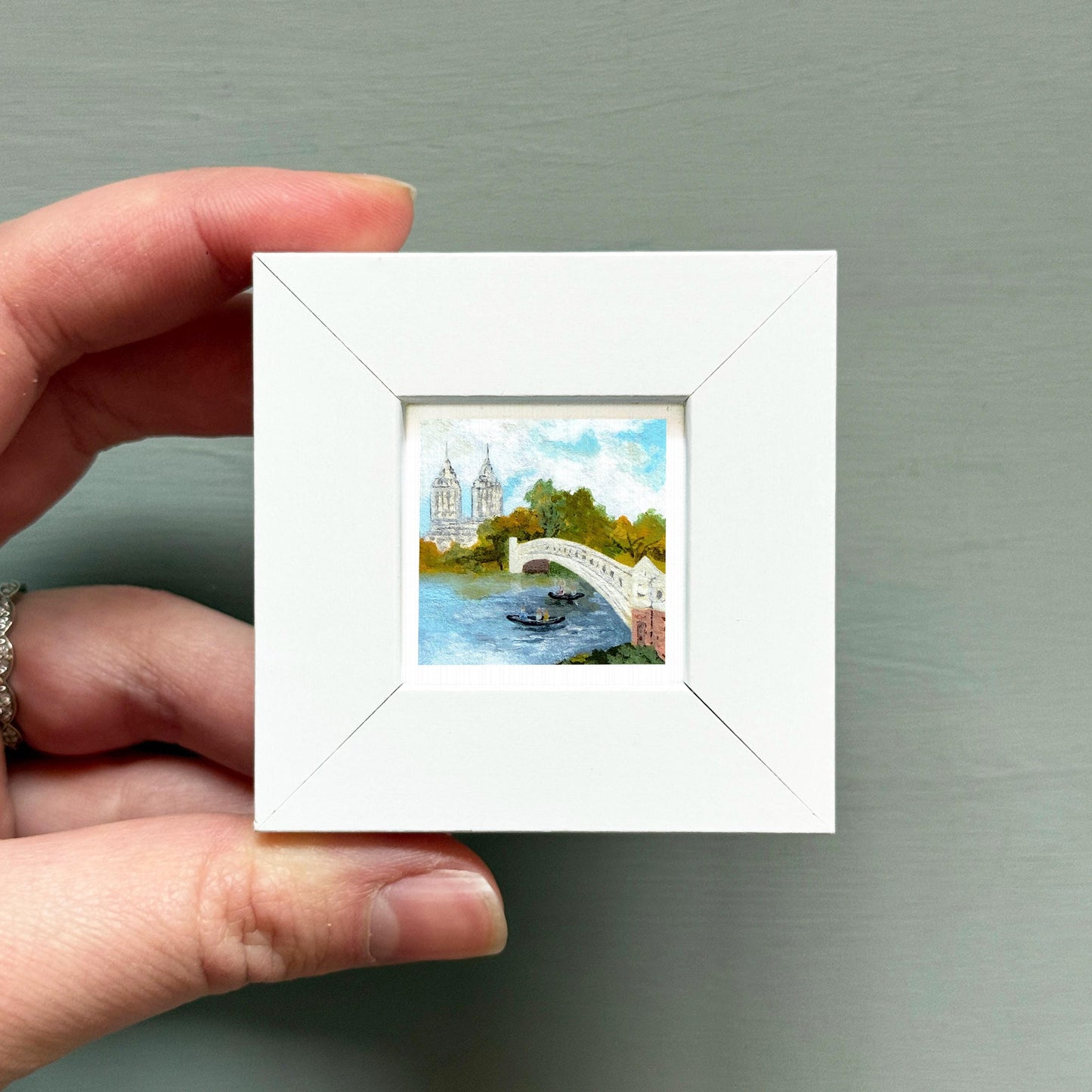 Mini 1" Central Park NYC New York City Print Tiny Watercolor Art PRINT