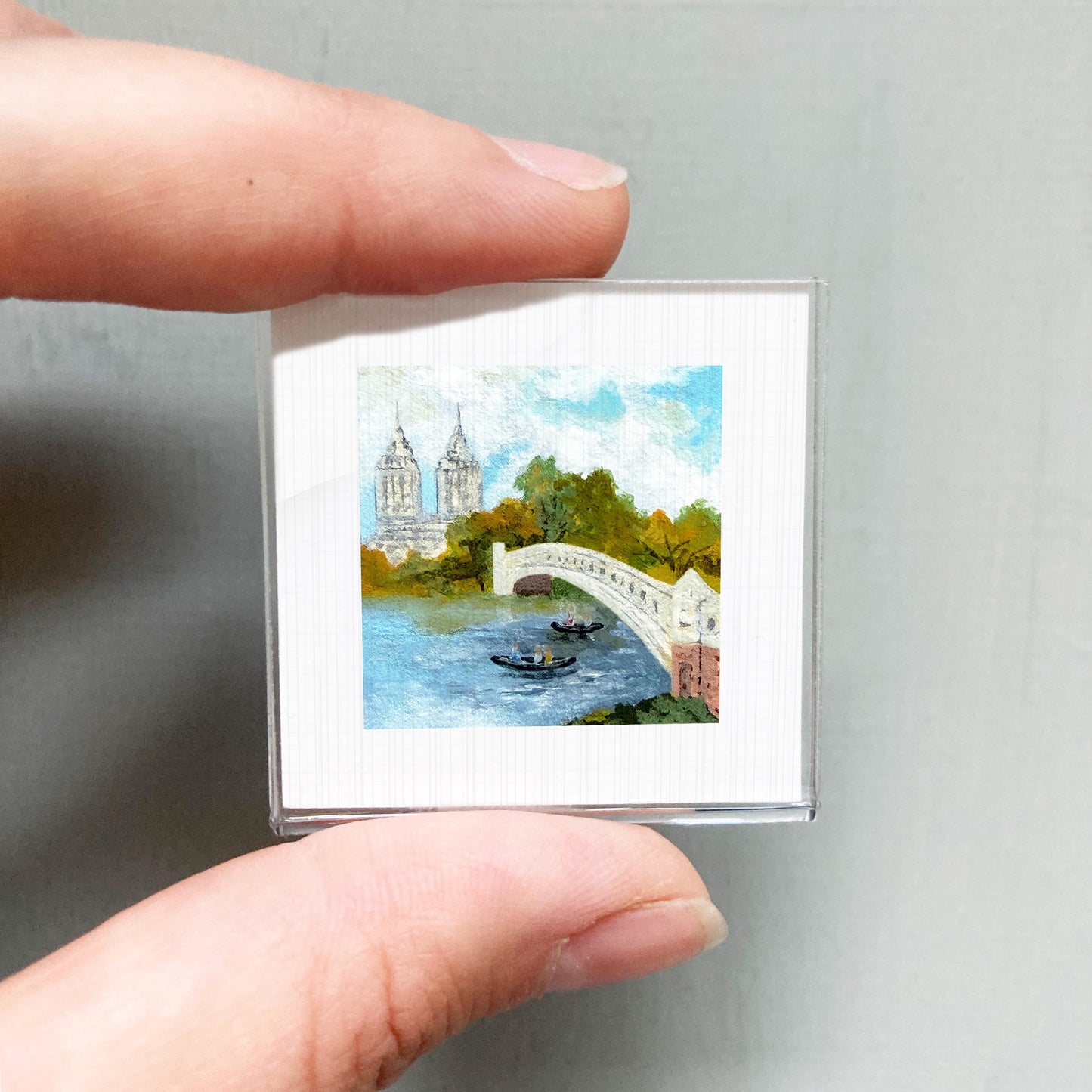 Mini 1" Central Park NYC New York City Print Tiny Watercolor Art PRINT