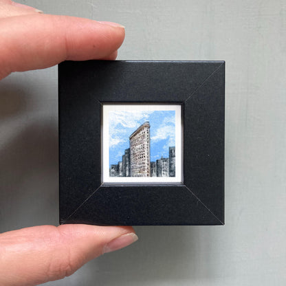 Mini 1" Flatiron Building NYC New York City Print Tiny Watercolor Art PRINT