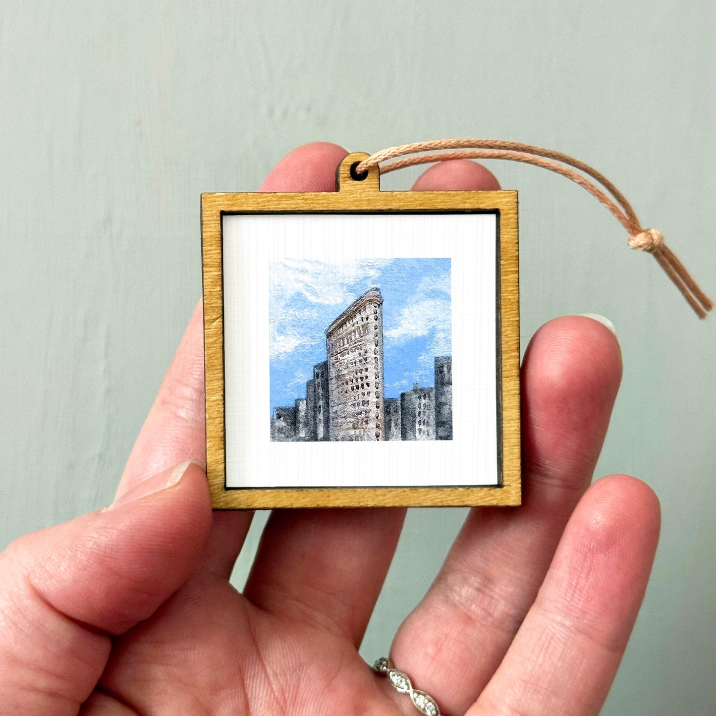 Mini 1" Flatiron Building NYC New York City Print Tiny Watercolor Art PRINT