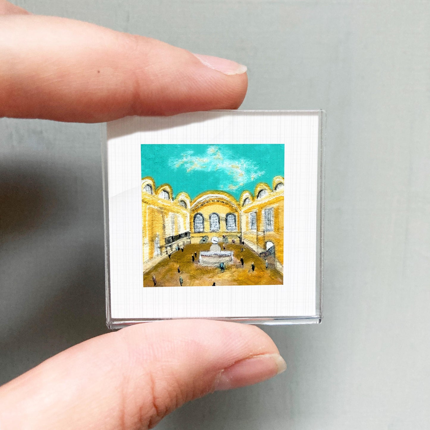 Mini 1" Grand Central Station NYC New York City Print Tiny Watercolor Art PRINT