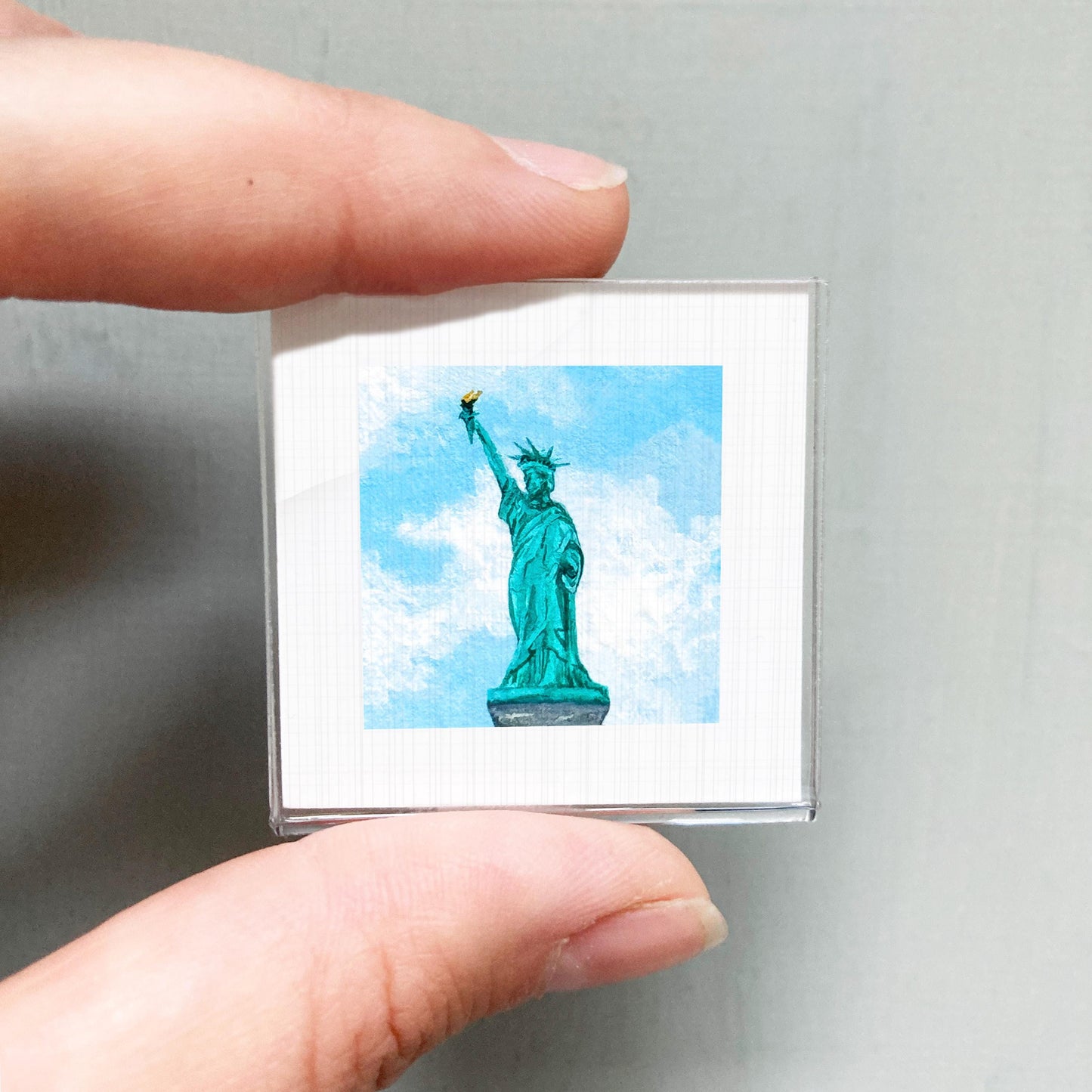 Mini 1" Statue of Liberty NYC New York City Print Tiny Watercolor Art PRINT
