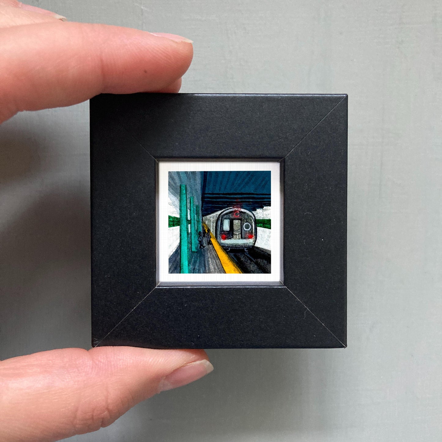 Mini 1" Subway Station NYC New York City Print Tiny Watercolor Art PRINT