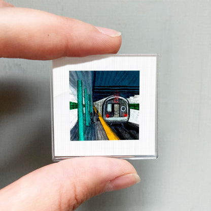 Mini 1" Subway Station NYC New York City Print Tiny Watercolor Art PRINT