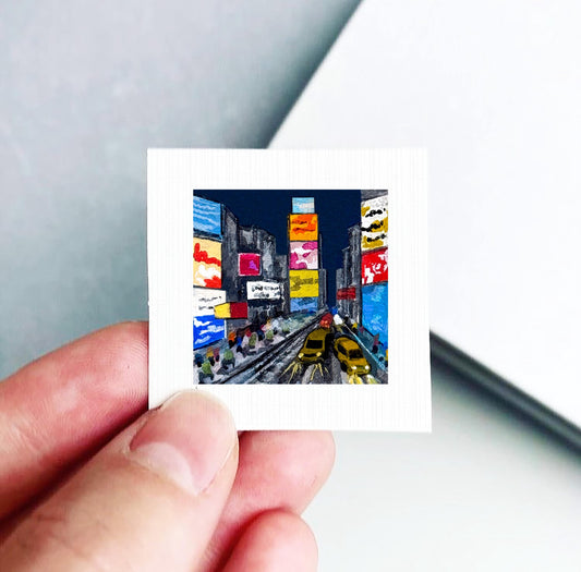 Mini 1" Times Square NYC New York City Print Tiny Watercolor Art PRINT