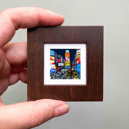 Mini 1" Times Square NYC New York City Print Tiny Watercolor Art PRINT