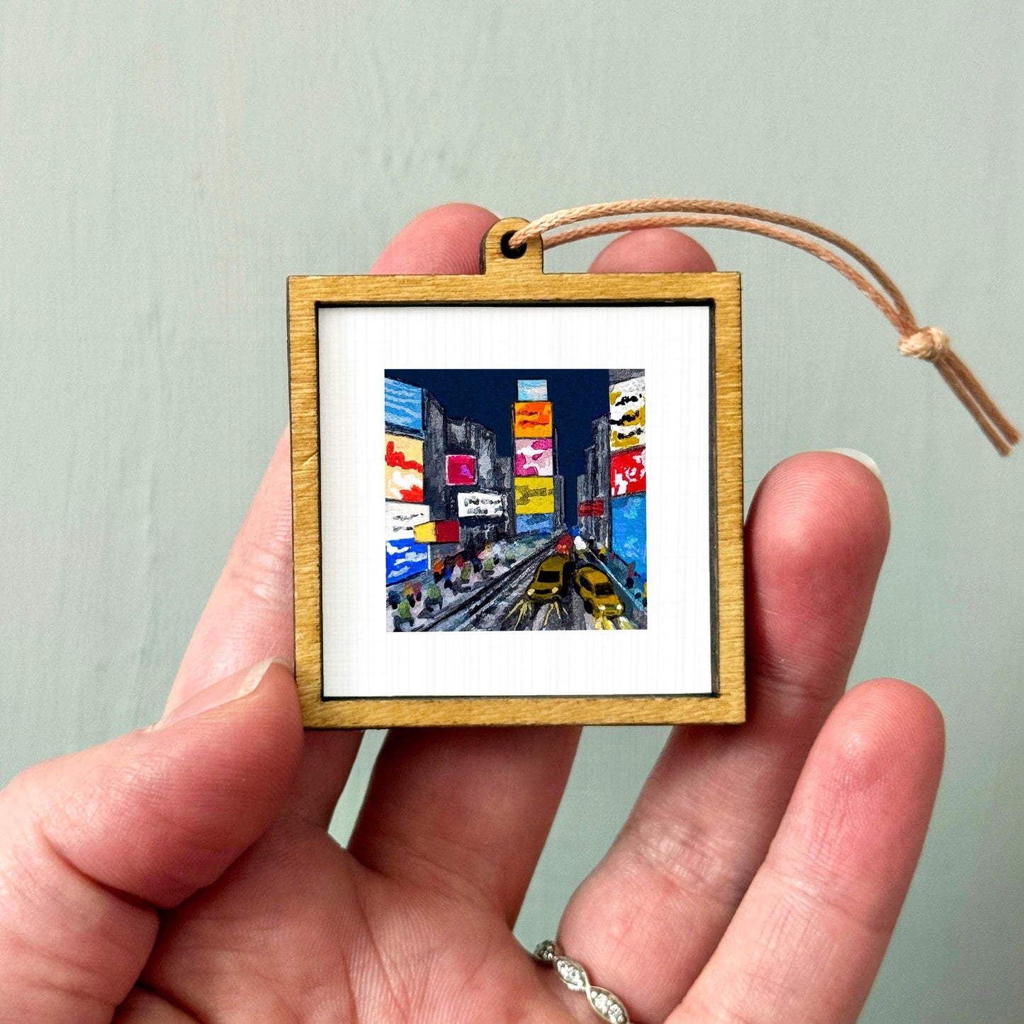 Mini 1" Times Square NYC New York City Print Tiny Watercolor Art PRINT