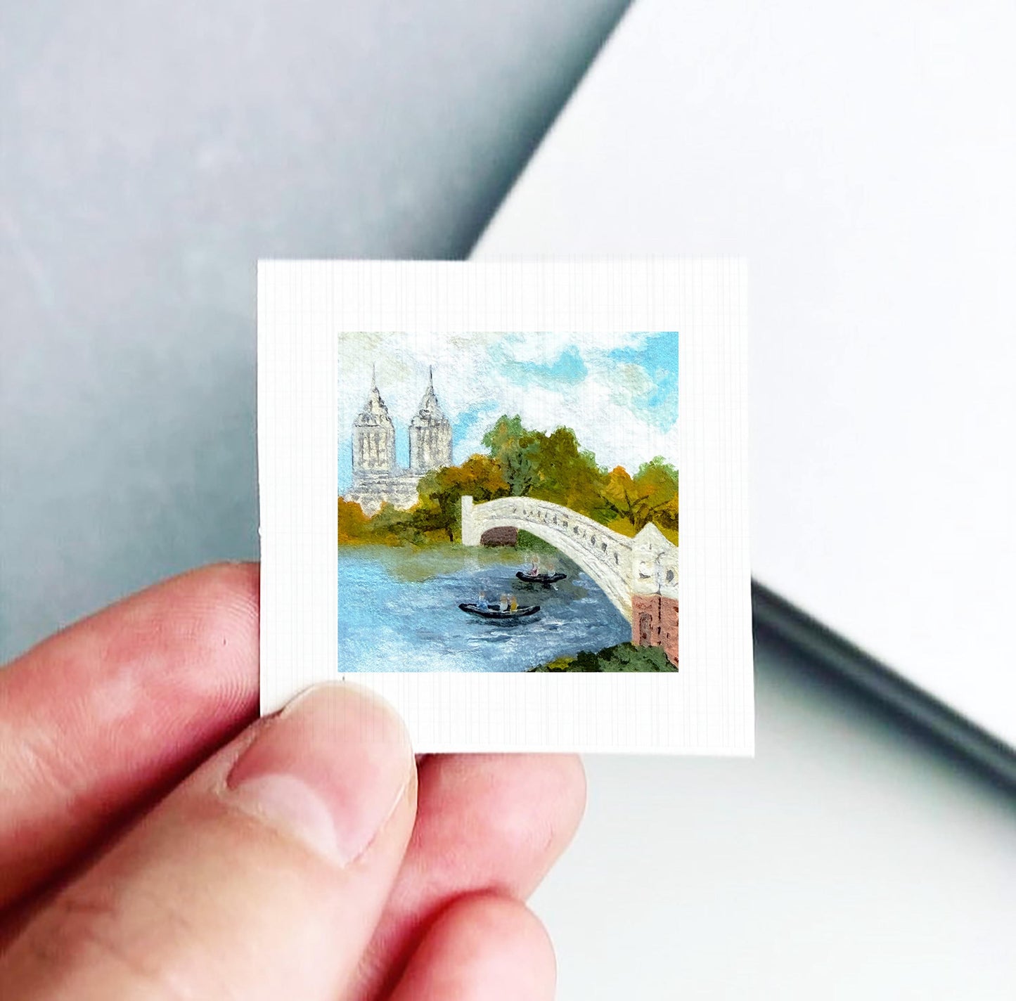 Mini 1" Central Park NYC New York City Print Tiny Watercolor Art PRINT