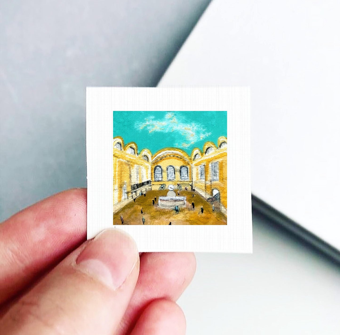 Mini 1" Grand Central Station NYC New York City Print Tiny Watercolor Art PRINT