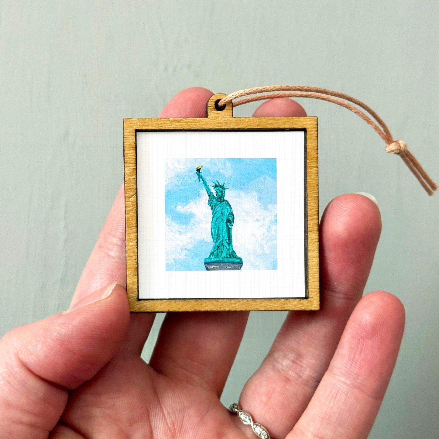 Mini 1" Statue of Liberty NYC New York City Print Tiny Watercolor Art PRINT