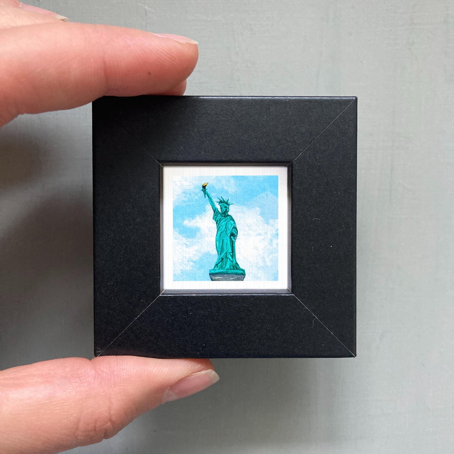 Mini 1" Statue of Liberty NYC New York City Print Tiny Watercolor Art PRINT