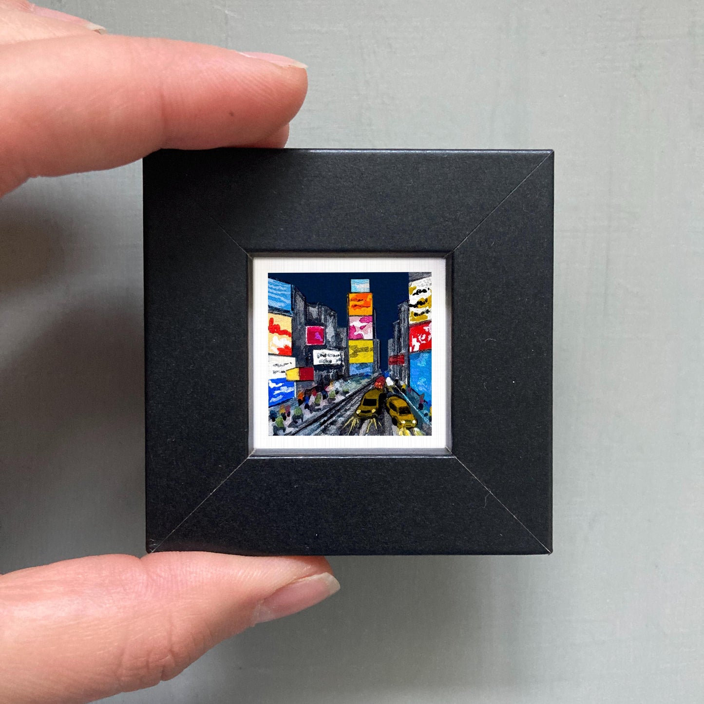 Mini 1" Times Square NYC New York City Print Tiny Watercolor Art PRINT