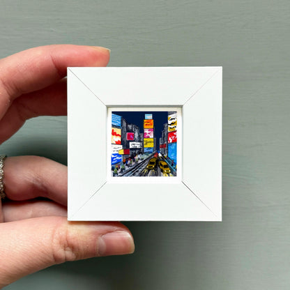 Mini 1" Times Square NYC New York City Print Tiny Watercolor Art PRINT
