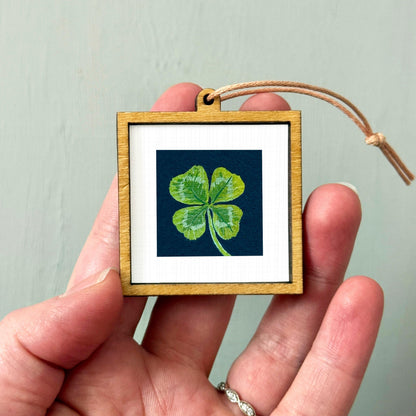 Mini 1" Lucky Clover Saint Patrick's Day Leprechaun Print Tiny Watercolor Art PRINT