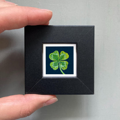 Mini 1" Lucky Clover Saint Patrick's Day Leprechaun Print Tiny Watercolor Art PRINT