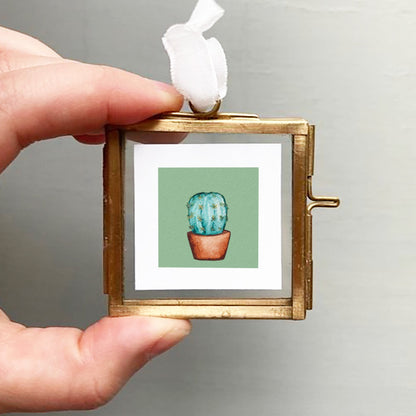 Mini 1" Cactus Houseplant Watercolor Print