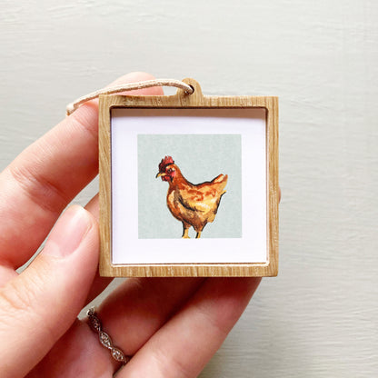 Mini 1" Chicken Watercolor Print