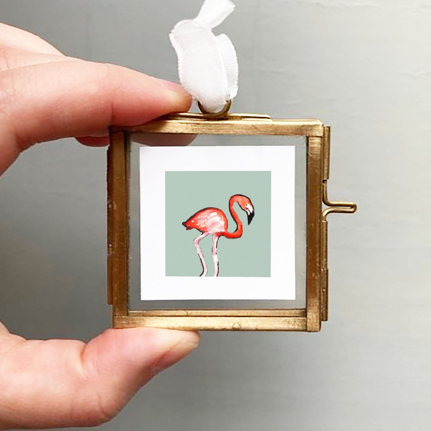 Mini 1" Flamingo Watercolor Print