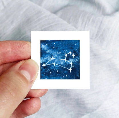 Mini 1" Leo Zodiac Constellation Watercolor Print