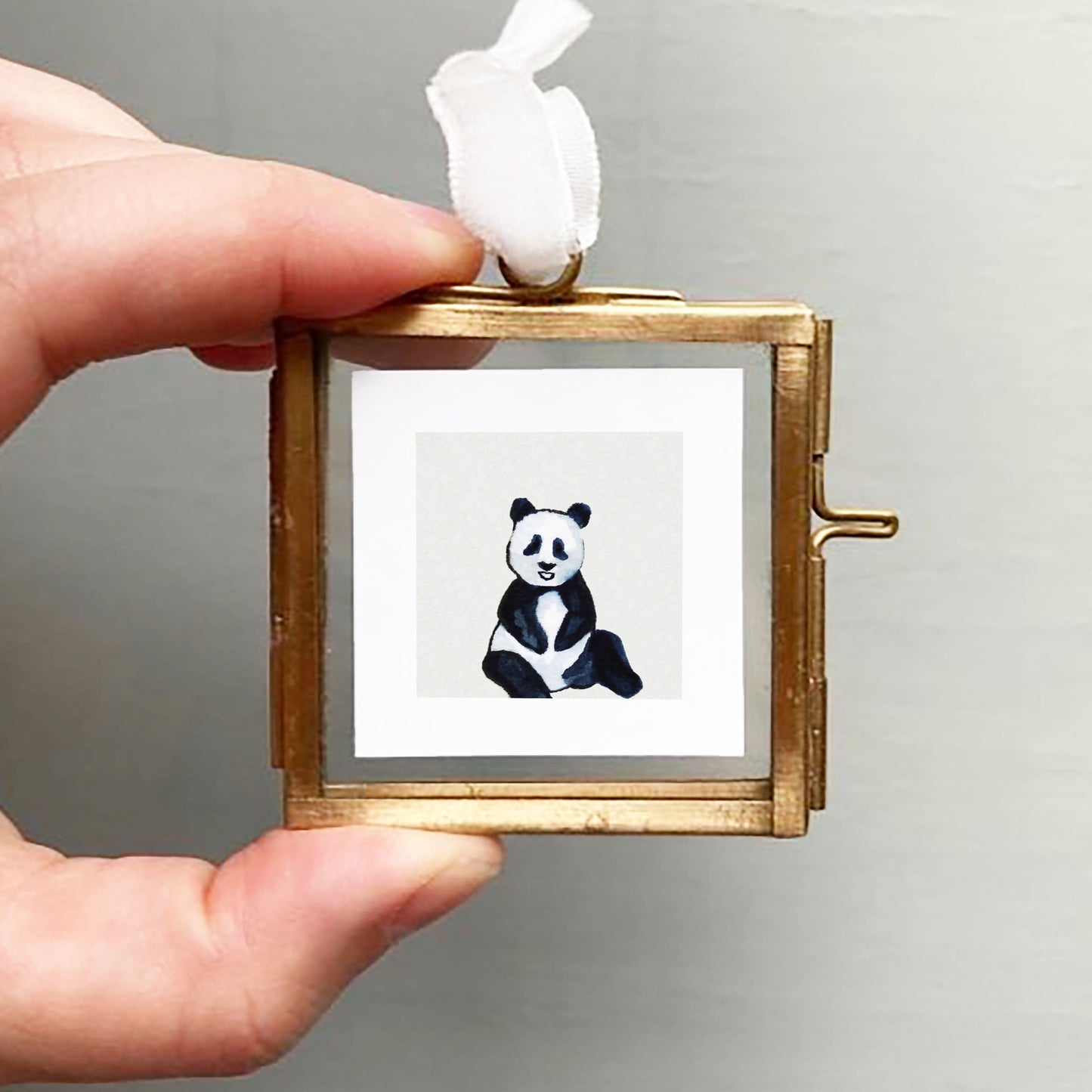 Mini 1" Panda Bear Watercolor Print